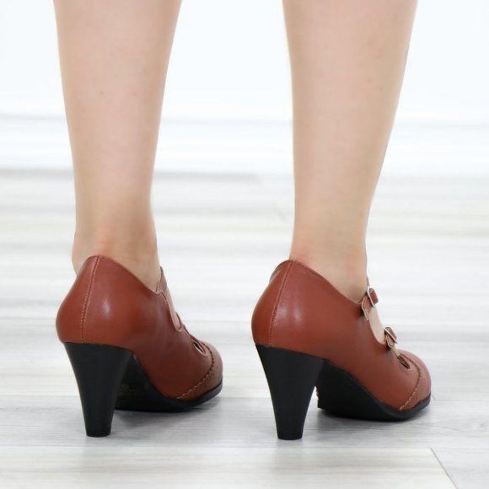 Vintage Style Oxford Heels Rockabilly - Picture 7 of 11